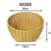 Prato de Frutas de Rattan Sintético, Cesta de Pão Estilo Japonês Trançada à Mão, Cesta para Pães Cozidos no Vapor, Cesta de Armazenamento Doméstica para Sala de Estar, Bandeja de Rattan com Duas Alças