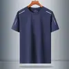 Camiseta de Manga Corta de Seda de Hielo de Secado Rápido para Hombre, Top Deportivo de Malla para Verano, Ropa Casual de Verano, Camiseta Elástica