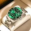 Nuevo Reloj de Hombre Impermeable Luminoso de Calendario Único, Estilo Submarinero Verde, Moda de Negocios, Influencer de Tiktok, Dropshipping Disponible