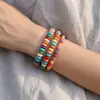 Pulsera Personalizada con Separadores de Dopamina Cruzados Estilo Étnico Retro Pulsera de Cuentas Planas Coloridas Pulsera de Estilo Vacacional Accesorios para Pulseras Venta al por Mayor