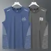 Camiseta Esportiva com Sensação de Gelo para Homens 2026 Novo Uniforme de Basquete Seda de Gelo Respirável Secagem Rápida Top Fitness Sem Mangas Tendência Nacional Camiseta