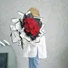 Papel de embrulho de flor preto e branco filme fosco à prova d'água papel fosco espessado papel de embrulho para buquê material de florista embalagem