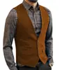 Chaleco para Hombre Venta Caliente Transfronteriza Chaleco Casual Novio Padrinos Chaleco Ajustado de un Solo Botón Fabricante Venta al por Mayor en Stock