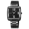Reloj de Cuarzo Cuadrado de Belleza Atemporal con Correa de Acero Inoxidable, Reloj de Cuarzo Estilo Lujo Ligero, Versátil Reloj para Hombres de Negocios