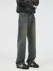 Ropa de Hombre Fengshe / 2026 Primavera y Otoño Nuevo Jeans Vintage de Corte Holgado Ligeramente Acampanado para Hombre Pantalones Largos de Calle
