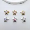 Chapado en Cobre Color 18K Conservación Micro Circonita Estrella de Cinco Puntas Collar de Cuentas de Múltiples Pasadas Accesorios de Joyería DIY Material de Cuentas de Cristal