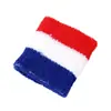 Muñequera Arcoíris Deportiva Exterior Bádminton Fitness Absorbente de Sudor Bloques de Color Rayada Toalla Muñequera Baloncesto