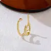 Brincos de Orelha Brilhantes de Diamante com Camada Dupla de Luxo Leve, Presilhas de Orelha Indolores de Nicho de Alta Qualidade, Design Empilhável Exquisito, Brincos Versáteis