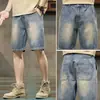 Barra de Oxígeno Hielo Otoño Nuevo Pantalones Cortos de Mezclilla para Hombre 2026 Nuevo Rectos Sueltos Frescos Casual Versátiles a la Rodilla