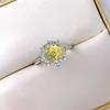 Collar con colgante de flor de diamante rosa de corte octogonal Millennium con incrustaciones de diamante de alto carbono, pendientes de ganso amarillo, anillo de flor de rosa para mujer