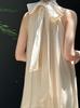 Vestido de Hombros Caídos con Cuello Halter Ns para Mujer, Nuevo Estilo Verano 2025, Temperamento Súper de Hada, Vestido de Tirantes Finos de Tencel para Vacaciones 3239