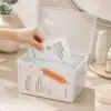 Caixa de Armazenamento de Mesa Estilo Japonês Transparente Caixa de Armazenamento para Máscaras de Algodão Cosméticas para Cuidados com a Pele Caixa de Armazenamento Cosmético à Prova de Poeira