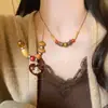 Collar Colgante de Madera Vintage con Cuentas para Mujer, Diseño de Nicho con Estilo Étnico, Cadena Larga Versátil para Suéter de Moda