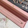Camélia no exterior popular suave elegante colar de ouro rosa banhado a ouro simples all-match moda ágata pingente de pedra