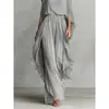 2026 Nuevo Estilo Marca Independiente Amazon Top Camisola Holgado de Hombros Descubiertos y Conjunto de Pantalones Largos Asimétricos