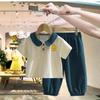 Traje de verano de dos piezas estilo princesa para niños, nuevo, de verano, de manga corta, pantalones antimosquitos, traje fino de verano para mujer