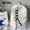 Mochila Escolar de Nuevo Estilo con Ambiente Femenino, Diseño de Moño, Lunares, Linda Mochila para Niñas, Adecuada para Estudiantes de Secundaria y Preparatoria