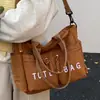 Bolsa de Lona de Grande Capacidade para Mulheres 2025 Novo Estilo Coreano Simples Bolsa de Ombro Transversal Versátil Bolsa de Mão para Trabalho Bolsa Tote