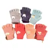 Guantes de Punto Cálidos de Medio Dedo para Niños, Hombres y Mujeres, para Niños de 3 a 10 Años, para Prevenir el Frío y Escribir, Antihielo para Estudiantes de Primaria