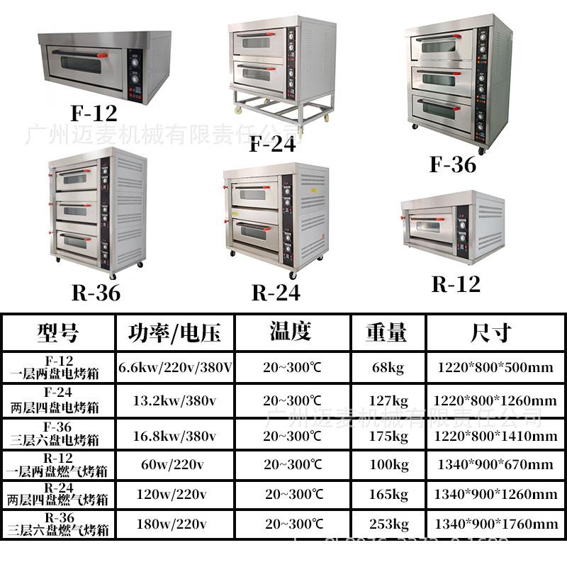 一层两盘到三层六盘烤箱参数