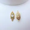 Conector de Pingente Duplo Estilo Chinês Retro Floral Preserva Cor Banhado a Ouro Acessórios para Joias Colar de Pérolas Artesanal DIY