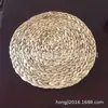 Posavasos al por mayor estera tejida a mano de jacinto de agua posavasos de paja para cazuela ensaladera vajilla esterilla aislante térmico