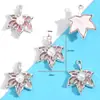 Liga Estilo Misto Incrustado com Diamante de Resina Rosa Estrela e Lua Pingente DIY Colar Pulseira Acessório Pingente W537