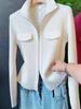 Nuevo Nicho de Primavera Temprana y Verano para Mujer, Tops y Camisetas Básicas con Diseño de Doble Cremallera, Ropa de Primavera y Otoño, Casual con Logo Ai