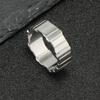 Anillo nuevo de acero inoxidable transfronterizo Moda corte borde ondulado lote irregular Línea de flor anillo de titanio acero masculino fabricante