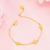 Pulseira Borboleta Imitação Ouro 24K de Luxo Leve, Estilo Coreano, Doce e na Moda para Meninas, Popular em Transmissões Ao Vivo, Banhada a Ouro, Atacado, Dropshipping Disponível