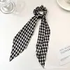 Goma para el pelo de espiga estilo perezoso con lazo y cinta elegante, accesorio para el pelo estilo coreano para mujer