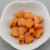 Acessórios DIY Cor Acrílica Cor Real Coração Coração Contas Furo Grande em Forma de Coração Contas Perfuradas Feitas à Mão Contas Soltas