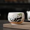 Jixiang Sanbao Panda Tea Cup Personal Special Grande Chá Tasting Cup Dehua Suede Jade Porcelana Master Cup Home Light Luxo