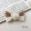 Lazo de Tela Doble Capa con Cuentas y Encaje en Forma de Corazón Accesorio Nudo de Lazo DIY Bolso Zapato Flor Sombrero Accesorio Accesorios de Ropa
