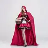 Zhumilian Nuevo Producto Disfraz de Caperucita Roja para Adultos de Halloween Cosplay Fiesta Discoteca Reina del Baile Atuendo Disfraz de Navidad
