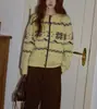 Suéter Chaochao estilo coreano Fair Isle amarelo para mulheres, malha grossa e quente de inverno 2025, top de lã macio e aconchegante