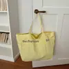 2026 Moda Novo Estilo Letras Vermelhas Bolsa Tote de Ombro Único Casual Estudante Nicho Comutador Grande Capacidade Bolsa de Lona