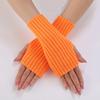 20 guantes cortos de moda largos gruesos a rayas otoño e invierno nuevos para mujer de lana tejida sin dedos manga de brazo manga de muñeca