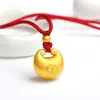 Pingente de Ouro Xiao Pang Fu para Mulheres Contas de Transferência Pingente Jin Tuo Bebê Fu Cadeado Ping An Vermelho Pequeno Redes Sociais Transmissão Online Vermelha