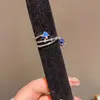 Anillo Abierto de Flor de Circonita Coreana, Fresco, Moderno y Personalizado para el Dedo Índice, Joyería de Mano Versátil de Gama Alta de Nicho al por Mayor