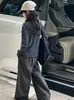 Ropa infantil estilo coreano 2026 colección otoño: conjunto de top a rayas con capucha de dos piezas de imitación y pantalones elegantes de pierna ancha para niñas