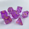 Nuevo Mesa de Dados Acrílicos RPG de Mesa DND y COC Dados Poliedros Serie Transparente de Colores Juego de 7 Piezas
