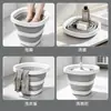 Nuevo cubo de agua plegable para uso doméstico, gran capacidad, adecuado para dormitorios, cubo portátil para coche, pesca al aire libre, viajes y lavabo plegable para coche