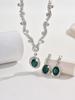 Diamante Gotas de Água Borla Colar Brincos Conjunto de Duas Peças Europeu e Americano Exagerado Luz de Luxo Elegante Clavícula Cadeia Colar de Alta Qualidade para Mulheres