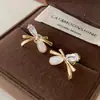 Pendientes de Lazo 2025 Nuevo Estilo Caliente Pendientes de Cristal de Gama Alta Lujo Accesible Pendientes de Diseño de Nicho Francés