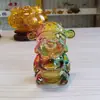 Tigela de Tesouro de Vidro Cheia de Ornamentos de Lingotes de Ouro, Decoração Doméstica Estilo Chinês para Atrair Riqueza, Presente de Cerimônia de Inauguração, Tigela de Tesouro de Cristal Amarelo