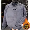 Nova blusa de moletom com design tie-dye patchwork de gola redonda para outono e inverno, marca masculina moderna com letras em relevo, top casual e versátil