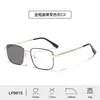Gafas de Sol para Exteriores que Cambian de Color con Montura de Metal, Bisagras de Resorte, Diseño que No Pellizca, Sensación de Alta Gama, Pintura Dibujada a Línea, Gafas de Sol con Protección UV