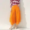 Pantalones de Diseño Especial Miyake para Mujer Verano Nueva Llegada talla extra Mujer Sueltos Sueltos Casual Pantalones de Pierna Ancha Finos
