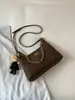 Bolsa hobo com corrente e padrão de diamante transfronteiriça, estilo novo, grande capacidade, bolsa de ombro retrô para o dia a dia, bolsa transversal versátil